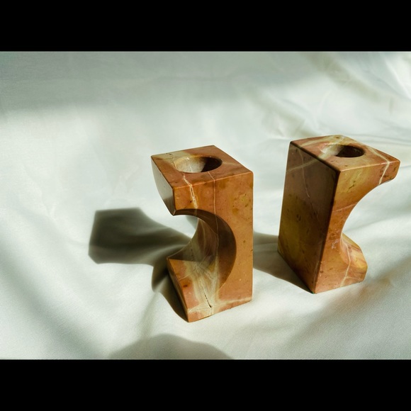 Stone Candlestick Holders - Picture 3 of 7